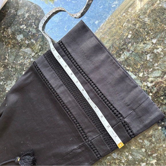 White House Black Market linen blend wide leg crop pants. Lace detail. Like new! - Picture 15 of 15